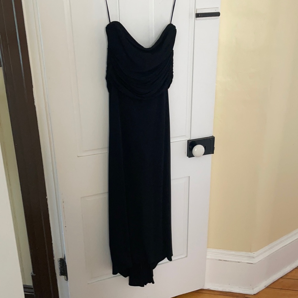 Black strapless dress